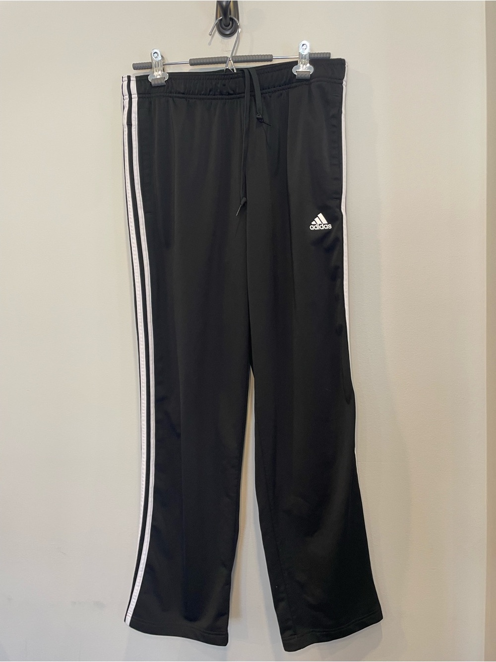 adidas Black Joggers with White Side Stripes